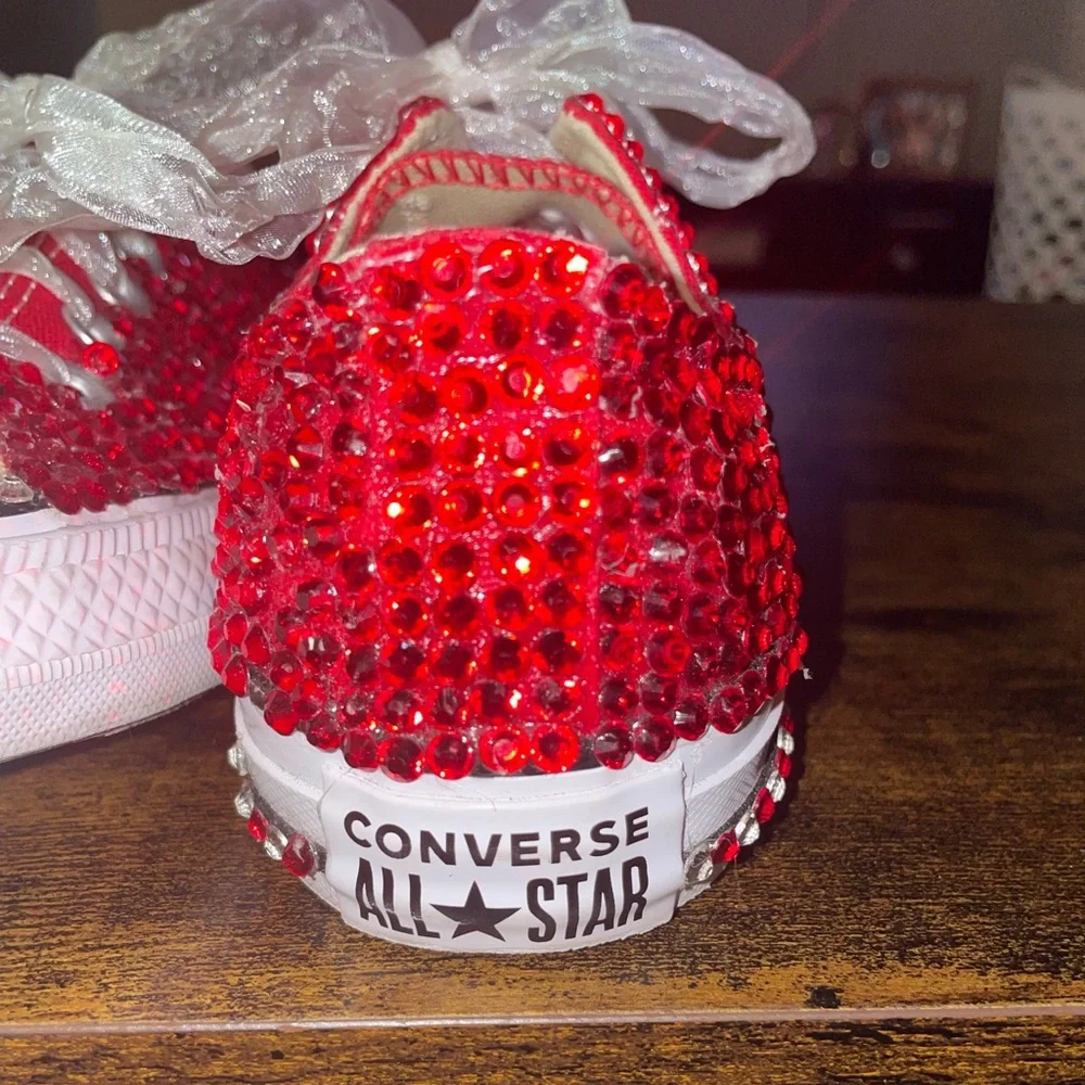 custom made red blinged-out converse - Picture 5 of 9